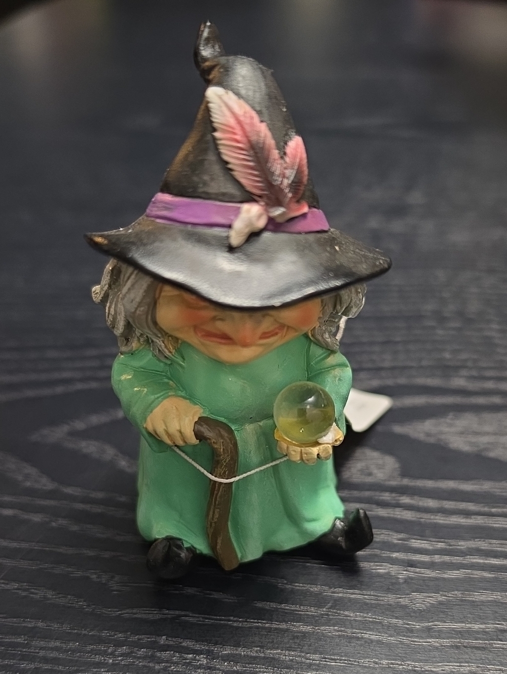 Transpac Witch w/ Crystal Ball figurine, Fairy Garden/Halloween Décor, NWT